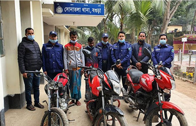 মোটরসাইকেলসহ আন্তঃজেলা চোর চক্রের দুই সদস্য গ্রেফতার