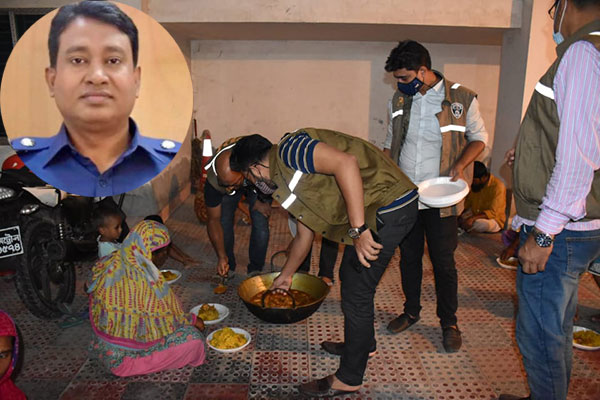 ১৪০০ পথশিশু ও অভুক্তদের মাঝে খাবার বিতরণ পুলিশের
