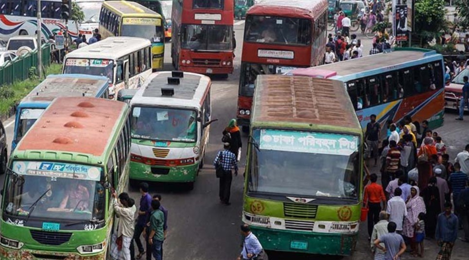 গণপরিবহণে দাঁড়িয়ে যাত্রী নেওয়া যাবে না