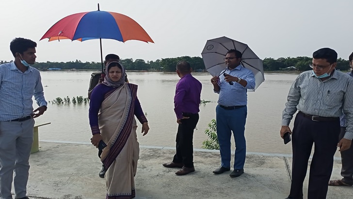 হবিগঞ্জে নদীতে বাড়ছে পানি, এক গ্রাম প্লাবিত