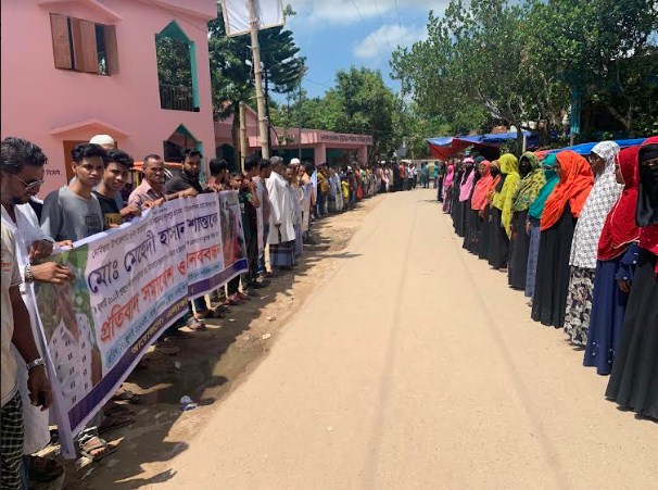 দেবীদ্বারে শান্ত হত্যার বিচারের দাবীতে মানববন্ধন