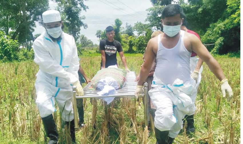 করোনায় মৃতের দাফন নিয়ে গ্রামবাসীর অমানবিক আচরণ