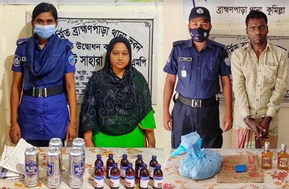 ব্রাহ্মণপাড়ায় নারী মাদক ব্যবসায়ী পিয়াংকাসহ ২ জন গ্রেফতার
