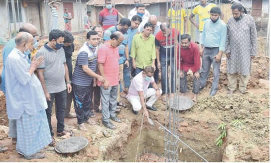 ছাতিপট্টি শ্রী শ্রী নৃ-সিংহ বিগ্রহ মন্দিরের পুননির্মাণ কাজের উদ্বোধন