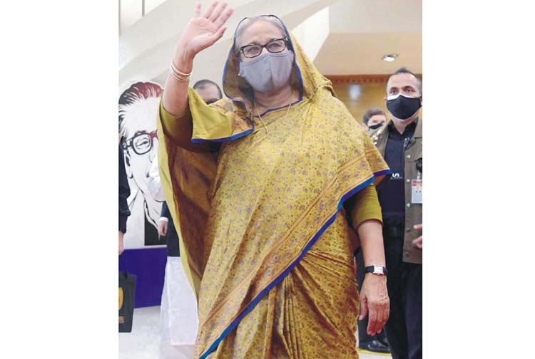 যুক্তরাষ্ট্রের পথে প্রধানমন্ত্রী শেখ হাসিনা 