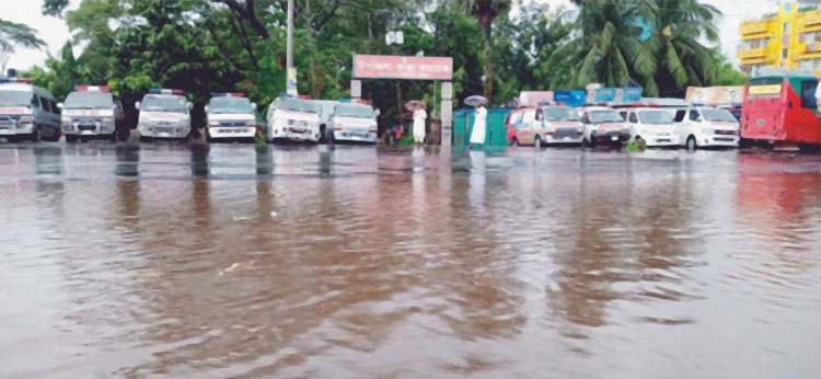 বৃষ্টির পানিতে ডুবে গেছে দাউদকান্দি স্বাস্থ্য কমপ্লেক্স প্রাঙ্গণ