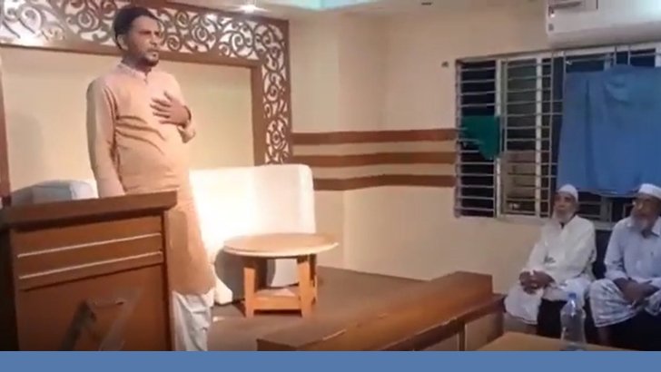 বক্তব্য দিতে দিতে মঞ্চেই মারা গেলেন আবু তাহের (ভিডিও)