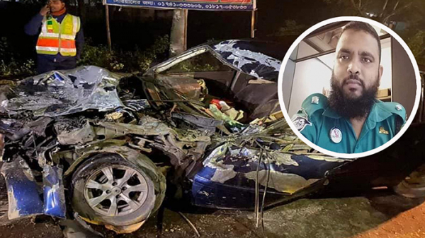 প্রাইভেটকারে কাভার্ডভ্যানের ধাক্কা, প্রাণ গেল পুলিশ কর্মকর্তার