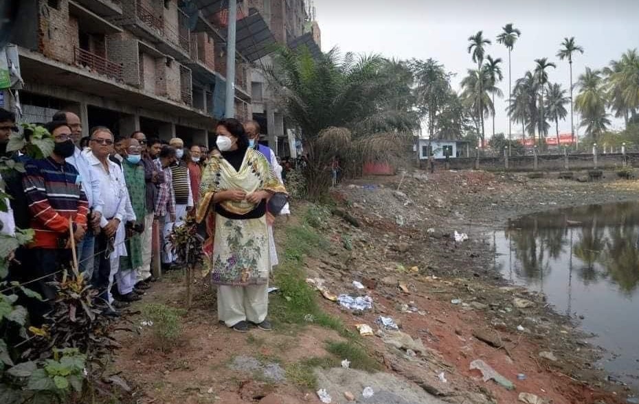 কুমিল্লায় দিঘি রক্ষায় এমপি সীমার পদযাত্রা