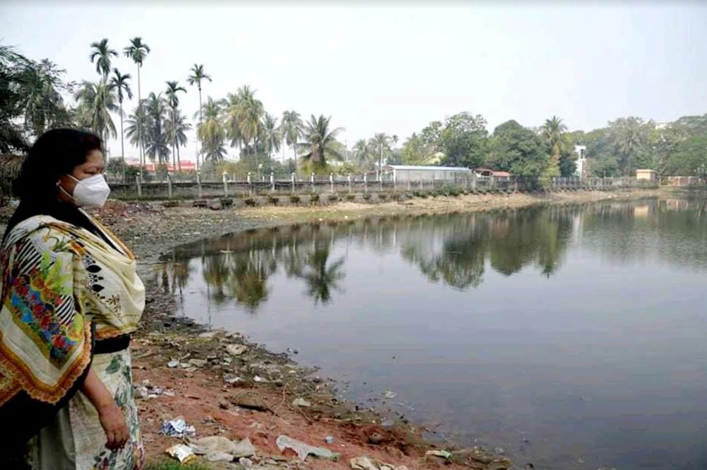 কুমিল্লায় দিঘি রক্ষায় এমপি সীমার পদযাত্রা