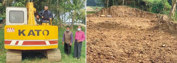 লালমাইয়ে অবৈধভাবে মাটি কাটায় ভেকু জব্দ 