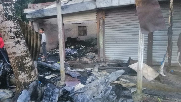 কচুয়ায় অগ্নিকাণ্ডে ৫ দোকান পুড়ে ছাই