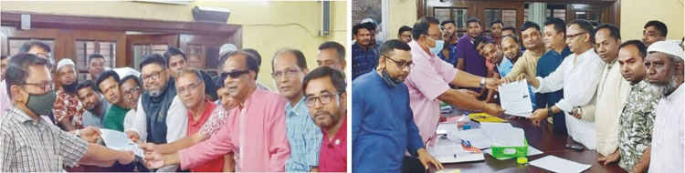 দলীয় মনোনয়ন ফরম জমা দিচ্ছেন আওয়ামী লীগ নেতারা 