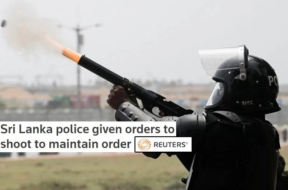 এবার দেখামাত্র গুলির নির্দেশ পেল শ্রীলঙ্কা পুলিশ