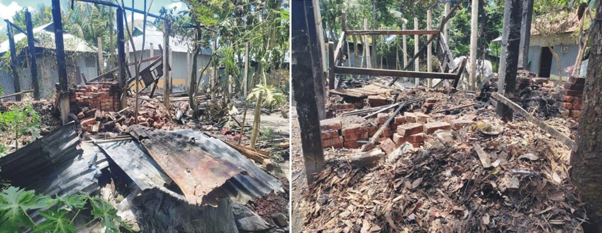 ব্রাহ্মণপাড়ায় আগুনে বসত ঘর ভস্মীভূত 