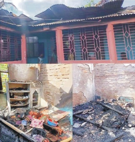 বুড়িচংয়ের ময়নামতিতে বৈদ্যুতিক আগুনে বসতঘর পুড়ে ছাই