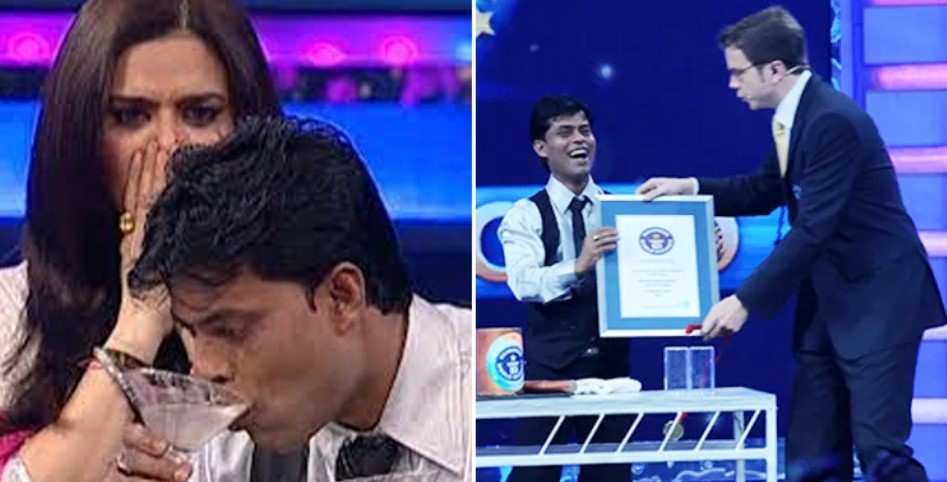 কাচের গ্লাস ভাঙা টুকরো খেয়ে বিশ্বরেকর্ড