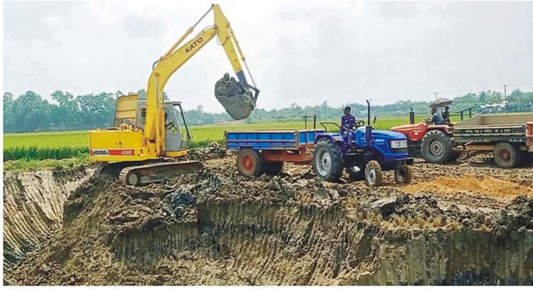  মুরাদনগরে কৃষি জমির মাটি যাচ্ছে ইটভাটায় : ৩ ফসলি জমি বিলীন