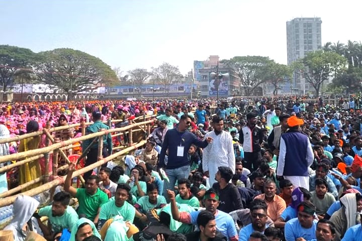 কানায় কানায় পরিপূর্ণ প্রধানমন্ত্রীর জনসভাস্থল